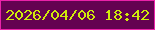 文字の大きさ：2、枠の色：ea22a9、背景の色：640251、文字の色：d0ea0b 無料ブログパーツのブログ時計