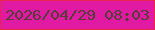 文字の大きさ：5、枠の色：ea254d、背景の色：e01aa3、文字の色：553c36 無料ブログパーツのブログ時計