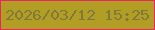 文字の大きさ：2、枠の色：ea2561、背景の色：b29d25、文字の色：807a36 無料ブログパーツのブログ時計