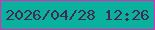 文字の大きさ：1、枠の色：ea26b6、背景の色：0ab19f、文字の色：412b4e 無料ブログパーツのブログ時計