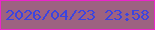 文字の大きさ：3、枠の色：ea26ca、背景の色：9d6281、文字の色：3b44e0 無料ブログパーツのブログ時計