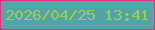 文字の大きさ：1、枠の色：ea2b7f、背景の色：53a6a8、文字の色：9eca51 無料ブログパーツのブログ時計