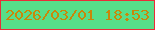 文字の大きさ：4、枠の色：ea2c38、背景の色：57de89、文字の色：c98709 無料ブログパーツのブログ時計