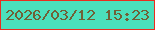 文字の大きさ：5、枠の色：ea2d1f、背景の色：4be0bc、文字の色：706036 無料ブログパーツのブログ時計
