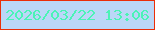 文字の大きさ：2、枠の色：ea2e09、背景の色：bbd7f7、文字の色：4bf3b6 無料ブログパーツのブログ時計