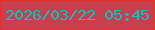 文字の大きさ：5、枠の色：ea2e21、背景の色：c83f4f、文字の色：11bdbe 無料ブログパーツのブログ時計