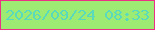 文字の大きさ：3、枠の色：ea3185、背景の色：9deb73、文字の色：59dabd 無料ブログパーツのブログ時計