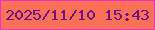 文字の大きさ：4、枠の色：ea32cb、背景の色：fc7058、文字の色：6f1185 無料ブログパーツのブログ時計