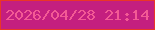 文字の大きさ：5、枠の色：ea3626、背景の色：c41f7f、文字の色：f35a95 無料ブログパーツのブログ時計