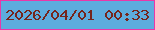 文字の大きさ：1、枠の色：ea37a9、背景の色：5dacde、文字の色：75251c 無料ブログパーツのブログ時計