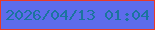 文字の大きさ：5、枠の色：ea3a27、背景の色：5d6cec、文字の色：1b749e 無料ブログパーツのブログ時計