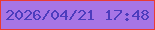 文字の大きさ：3、枠の色：ea3b33、背景の色：a775e6、文字の色：4d3cbd 無料ブログパーツのブログ時計