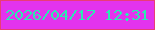 文字の大きさ：4、枠の色：ea3c76、背景の色：e333ed、文字の色：2beab2 無料ブログパーツのブログ時計
