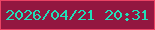 文字の大きさ：1、枠の色：ea4364、背景の色：931740、文字の色：20dfb8 無料ブログパーツのブログ時計