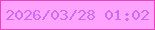 文字の大きさ：1、枠の色：ea43bc、背景の色：ffa4fe、文字の色：cb6bf6 無料ブログパーツのブログ時計