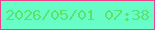 文字の大きさ：4、枠の色：ea448f、背景の色：68fdc6、文字の色：5be26a 無料ブログパーツのブログ時計