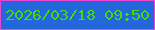 文字の大きさ：2、枠の色：ea45d5、背景の色：2368db、文字の色：46d813 無料ブログパーツのブログ時計