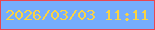 文字の大きさ：1、枠の色：ea4651、背景の色：76adfd、文字の色：fad343 無料ブログパーツのブログ時計