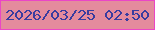 文字の大きさ：3、枠の色：ea46c6、背景の色：e48b9d、文字の色：393c9f 無料ブログパーツのブログ時計