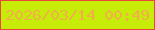 文字の大きさ：3、枠の色：ea473c、背景の色：c7ec07、文字の色：f3ad4a 無料ブログパーツのブログ時計