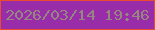 文字の大きさ：5、枠の色：ea4a2f、背景の色：982ca9、文字の色：978581 無料ブログパーツのブログ時計