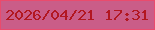 文字の大きさ：5、枠の色：ea4b6d、背景の色：ca5d88、文字の色：b21721 無料ブログパーツのブログ時計