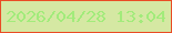 文字の大きさ：4、枠の色：ea4c25、背景の色：d5e8a3、文字の色：a2eb7b 無料ブログパーツのブログ時計