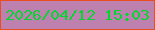 文字の大きさ：4、枠の色：ea4e1e、背景の色：be81af、文字の色：03d62e 無料ブログパーツのブログ時計