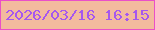 文字の大きさ：3、枠の色：ea4fc8、背景の色：f3ba9e、文字の色：a657ef 無料ブログパーツのブログ時計