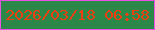 文字の大きさ：1、枠の色：ea50e4、背景の色：2b8848、文字の色：ec3f13 無料ブログパーツのブログ時計