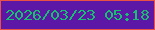 文字の大きさ：3、枠の色：ea5145、背景の色：5c17a7、文字の色：15c06e 無料ブログパーツのブログ時計