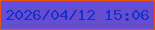 文字の大きさ：2、枠の色：ea5406、背景の色：674dcf、文字の色：1430ca 無料ブログパーツのブログ時計