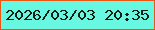 文字の大きさ：3、枠の色：ea5713、背景の色：68f7e0、文字の色：092011 無料ブログパーツのブログ時計