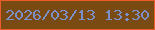 文字の大きさ：4、枠の色：ea5c29、背景の色：7a4a13、文字の色：7b90c6 無料ブログパーツのブログ時計