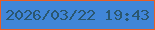 文字の大きさ：2、枠の色：ea5d24、背景の色：4186d8、文字の色：2a5770 無料ブログパーツのブログ時計