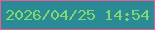 文字の大きさ：1、枠の色：ea5d95、背景の色：2a8b96、文字の色：82d772 無料ブログパーツのブログ時計