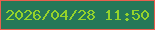 文字の大きさ：4、枠の色：ea5f4e、背景の色：267858、文字の色：95d32b 無料ブログパーツのブログ時計