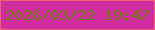 文字の大きさ：4、枠の色：ea6472、背景の色：d02c9d、文字の色：747a09 無料ブログパーツのブログ時計