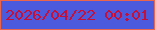 文字の大きさ：1、枠の色：ea654c、背景の色：4c5add、文字の色：c60e36 無料ブログパーツのブログ時計