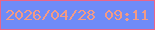文字の大きさ：1、枠の色：ea6589、背景の色：6f8bf7、文字の色：f39a85 無料ブログパーツのブログ時計