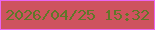 文字の大きさ：4、枠の色：ea65f0、背景の色：ce535e、文字の色：607729 無料ブログパーツのブログ時計