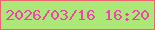 文字の大きさ：1、枠の色：ea6671、背景の色：ace878、文字の色：f245ac 無料ブログパーツのブログ時計