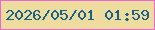文字の大きさ：3、枠の色：ea67d7、背景の色：eddc9d、文字の色：166089 無料ブログパーツのブログ時計