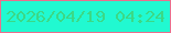 文字の大きさ：4、枠の色：ea6f8d、背景の色：21f9d1、文字の色：3bd986 無料ブログパーツのブログ時計