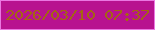 文字の大きさ：4、枠の色：ea78e1、背景の色：b8138f、文字の色：a46513 無料ブログパーツのブログ時計