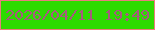 文字の大きさ：2、枠の色：ea7c7d、背景の色：2ddb00、文字の色：a75a7d 無料ブログパーツのブログ時計