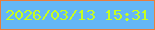 文字の大きさ：3、枠の色：ea7d3d、背景の色：65b7f5、文字の色：c6fe1e 無料ブログパーツのブログ時計