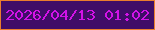 文字の大きさ：1、枠の色：ea7e2d、背景の色：400d67、文字の色：d313e7 無料ブログパーツのブログ時計