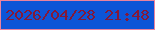 文字の大きさ：2、枠の色：ea839e、背景の色：0d55d7、文字の色：841939 無料ブログパーツのブログ時計