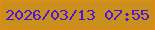 文字の大きさ：5、枠の色：ea8811、背景の色：c9901e、文字の色：4e14dd 無料ブログパーツのブログ時計